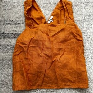 Madewell 100% Linen Cross-Back Sleeveless Irene Top